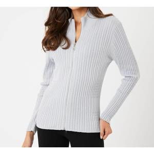 NEW FRENCH KYSS braided zip up jacket in slate